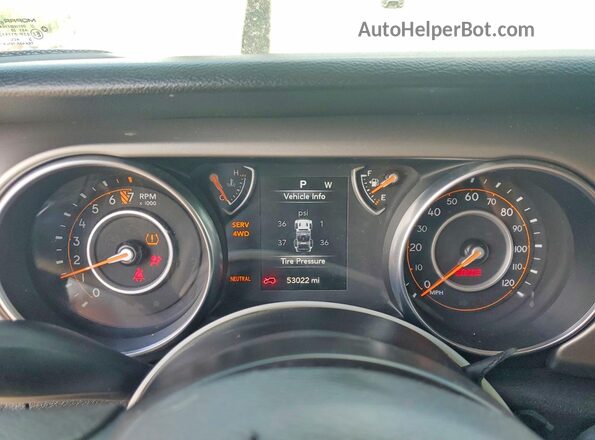1C4HJXDG2LW290744 2020 JEEP WRANGLER Green ხელსაწყოთა პანელის ხედი