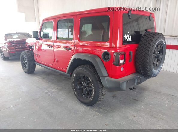 1C4HJXDG2MW744007 2021 JEEP WRANGLER UNLIMITED Red Rear left