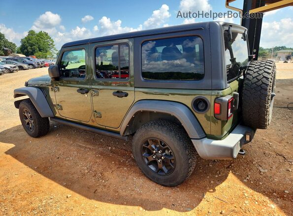 1C4HJXDG4MW725636 2021 JEEP WRANGLER Зеленый Задняя левая четверть