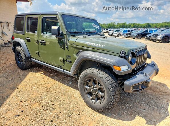 1C4HJXDG4MW725636 2021 JEEP WRANGLER Зеленый Передняя правая четверть