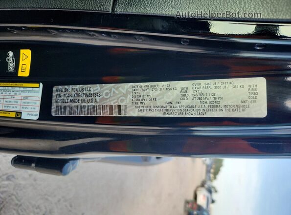 1C4HJXDG4PW657343 2023 JEEP WRANGLER Black VIN կոդի պիտակի տեսք