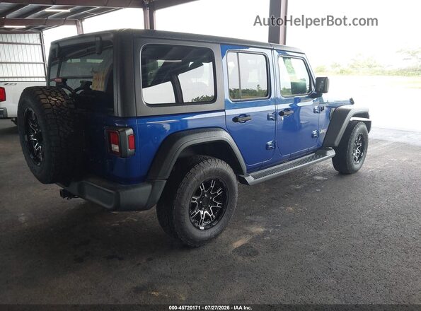 1C4HJXDG5KW568888 2019 JEEP WRANGLER UNLIMITED Синий Задняя правая четверть
