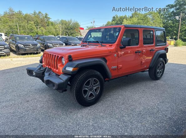 1C4HJXDG7KW584753 2019 JEEP WRANGLER UNLIMITED Orange Передня ліва чверть