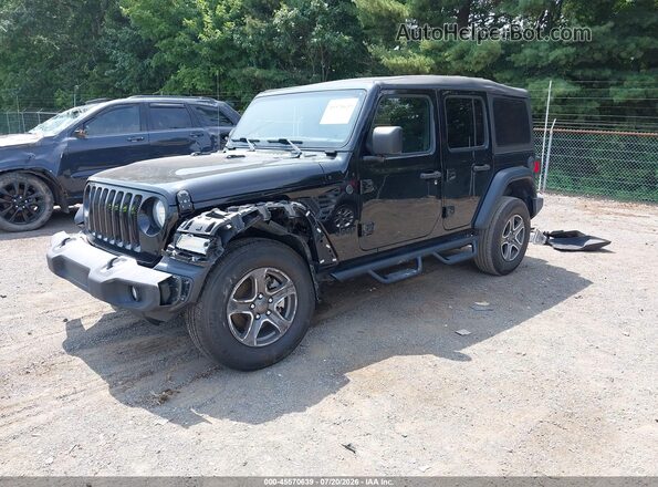 1C4HJXDG8NW191946 2022 JEEP WRANGLER UNLIMITED Black წინა მარცხენა ხედი სამი მეოთხედიდან