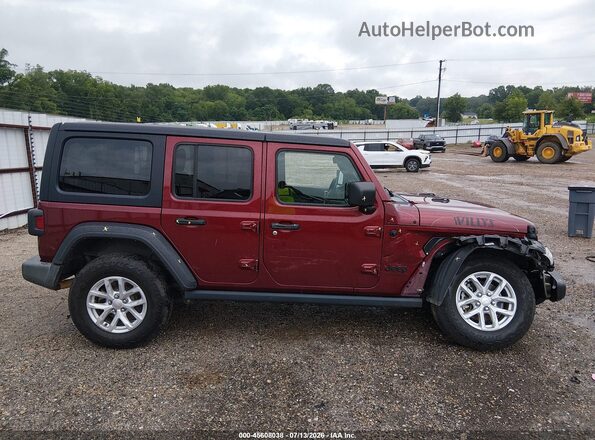 1C4HJXDN0MW680449 2021 JEEP WRANGLER UNLIMITED Burgundy Vista interior de 360 grados