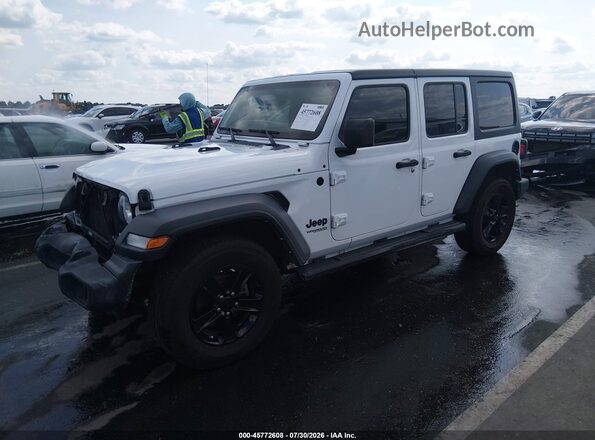 1C4HJXDN2MW649039 2021 JEEP WRANGLER UNLIMITED Белый Передняя левая четверть
