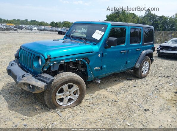 1C4HJXDN3LW304911 2020 JEEP WRANGLER UNLIMITED Green Vista tres cuartos delantera izquierda