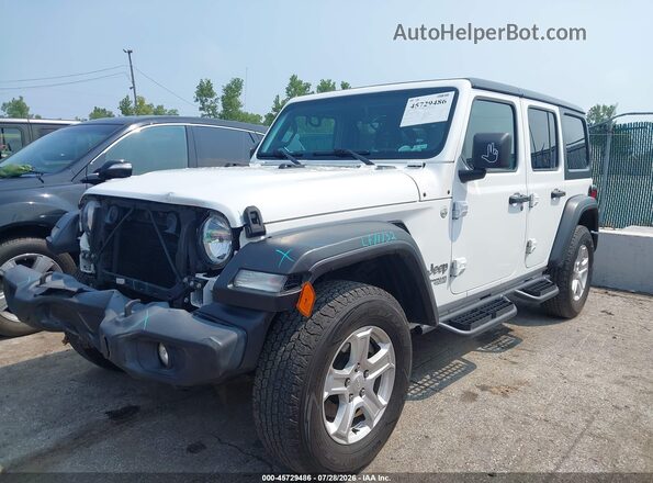 1C4HJXDN4LW138897 2020 JEEP WRANGLER UNLIMITED White წინა მარცხენა ხედი სამი მეოთხედიდან