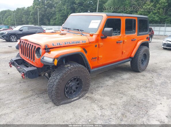 1C4HJXDN6JW196863 2018 JEEP WRANGLER UNLIMITED Orange წინა მარცხენა ხედი სამი მეოთხედიდან
