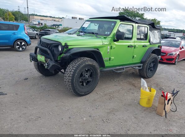 1C4HJXDN6JW237248 2018 JEEP WRANGLER UNLIMITED Green Przód lewy