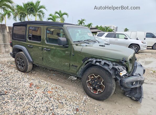 1C4HJXDN6MW714541 2021 JEEP WRANGLER Green Delantero derecho