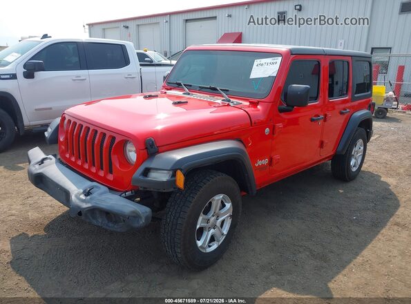 1C4HJXDN7KW594665 2019 JEEP WRANGLER UNLIMITED Red Передня ліва чверть