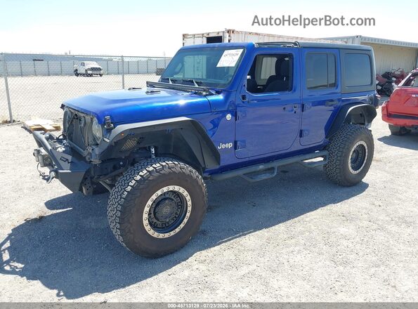 1C4HJXDN7LW225385 2020 JEEP WRANGLER UNLIMITED Blue Vista tres cuartos delantera izquierda