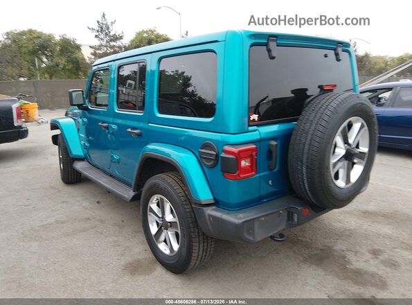 1C4HJXEG0LW172075 2020 JEEP WRANGLER UNLIMITED Turquoise Rear left