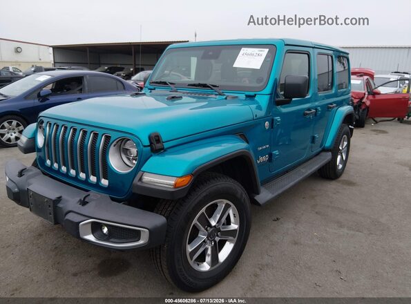 1C4HJXEG0LW172075 2020 JEEP WRANGLER UNLIMITED Turquoise Front left