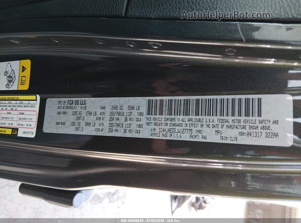 1C4HJXEG5JW127775 2018 JEEP WRANGLER UNLIMITED Gray Widok komory silnika