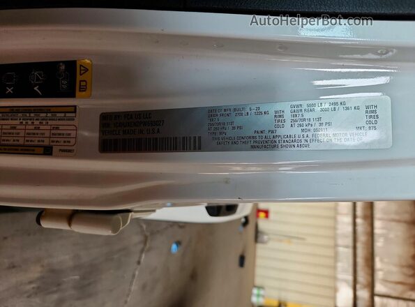 1C4HJXEN2PW693027 2023 JEEP WRANGLER White Widok naklejki z numerem VIN