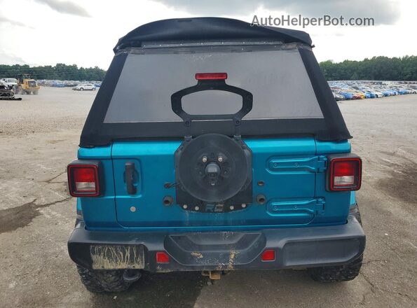 1C4HJXEN6LW127737 2020 JEEP WRANGLER Бирюзовый Вид сзади