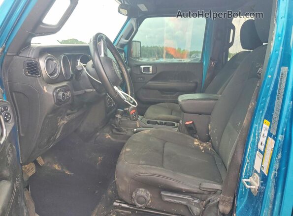 1C4HJXEN6LW127737 2020 JEEP WRANGLER Бирюзовый Вид салона спереди