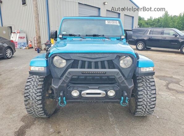 1C4HJXEN6LW127737 2020 JEEP WRANGLER Бирюзовый Вид спереди