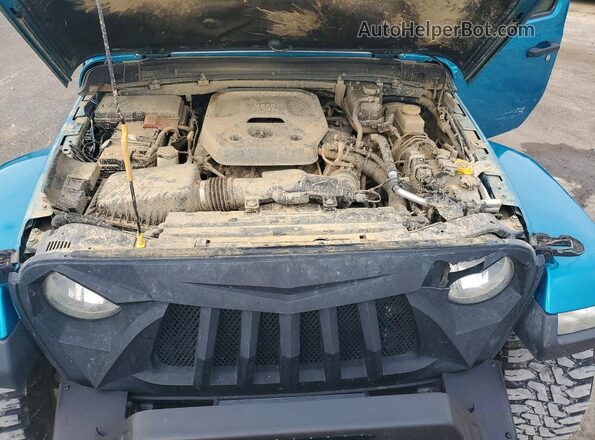 1C4HJXEN6LW127737 2020 JEEP WRANGLER Бирюзовый Вид задней части салона