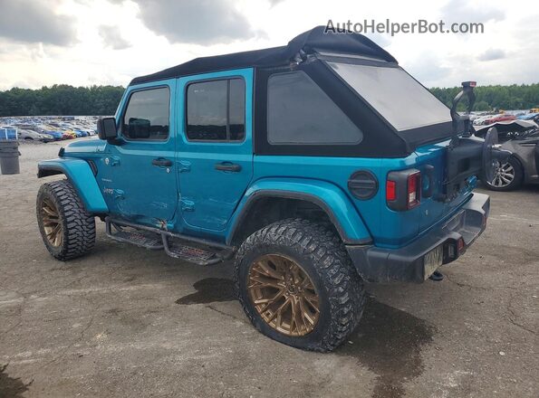 1C4HJXEN6LW127737 2020 JEEP WRANGLER Бирюзовый Задняя левая четверть
