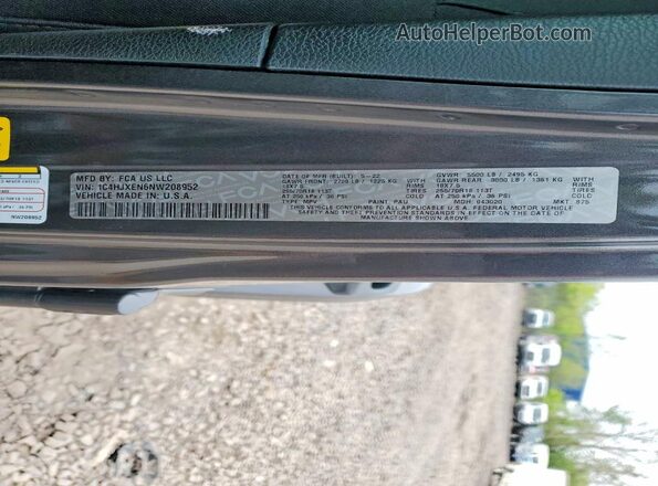 1C4HJXEN6NW208952 2022 JEEP WRANGLER Gray ძრავის განყოფილების ხედი