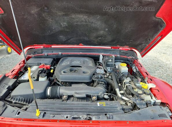 1C4HJXEN8KW511307 2019 JEEP WRANGLER Red Engine compartment view