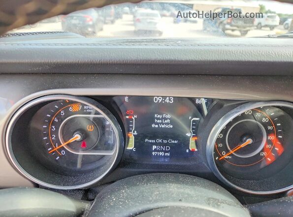 1C4HJXEN8KW511307 2019 JEEP WRANGLER Red Instrument cluster view
