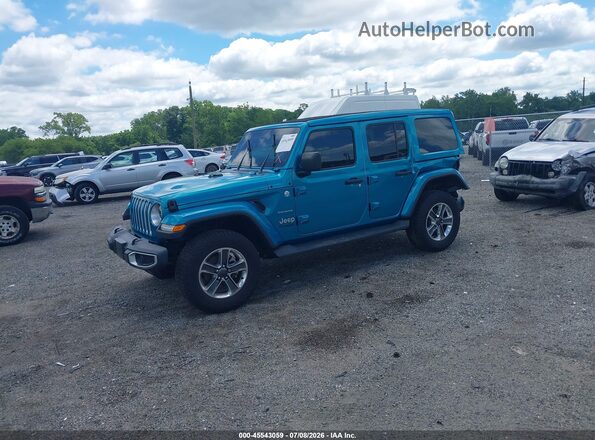 1C4HJXEN9LW264624 2020 JEEP WRANGLER UNLIMITED Blue Передня ліва чверть