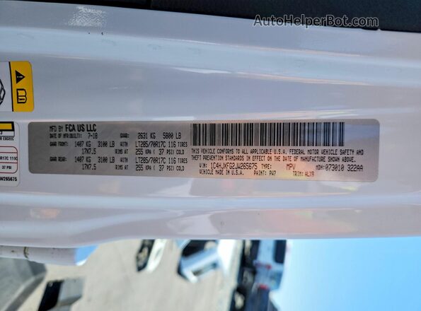 1C4HJXFG2JW265675 2018 JEEP WRANGLER White Widok wnętrza 360 stopni