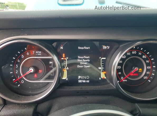 1C4HJXFG2KW631202 2019 JEEP WRANGLER Teal Вид щитка приладів