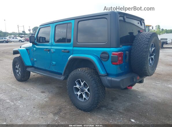 1C4HJXFG4KW659647 2019 JEEP WRANGLER UNLIMITED Teal Rear left