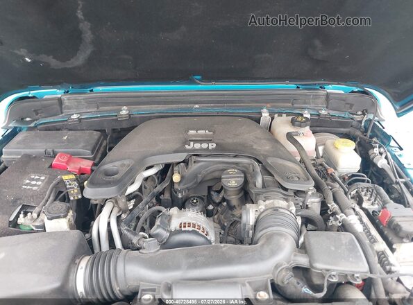 1C4HJXFG4KW659647 2019 JEEP WRANGLER UNLIMITED Teal Rear view