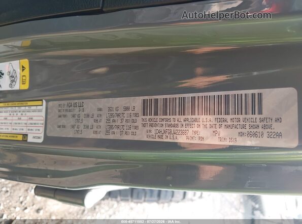 1C4HJXFG8JW223687 2018 JEEP WRANGLER UNLIMITED Gray Vista del compartimento del motor