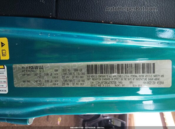 1C4HJXFG8KW676726 2019 JEEP WRANGLER UNLIMITED Green ძრავის განყოფილების ხედი