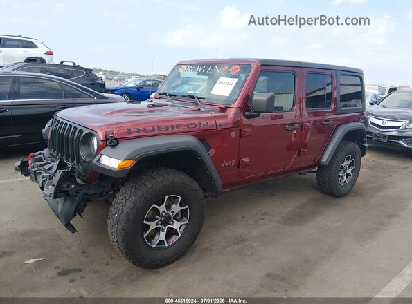 1C4HJXFG8MW760032 2021 JEEP WRANGLER UNLIMITED Red წინა მარცხენა ხედი სამი მეოთხედიდან