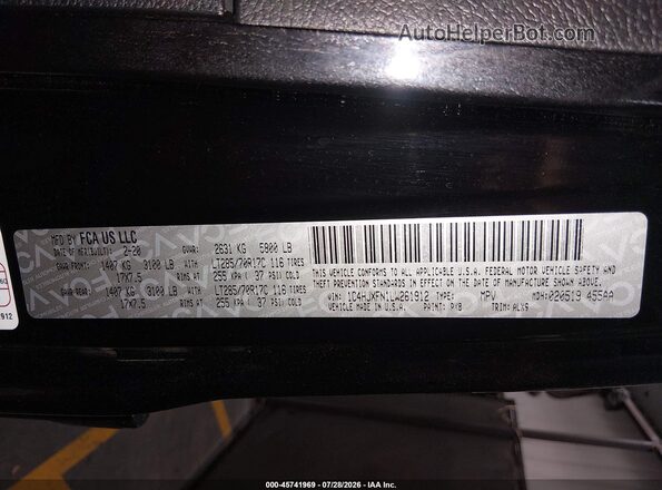 1C4HJXFN1LW261912 2020 JEEP WRANGLER UNLIMITED Black Vista del compartimento del motor