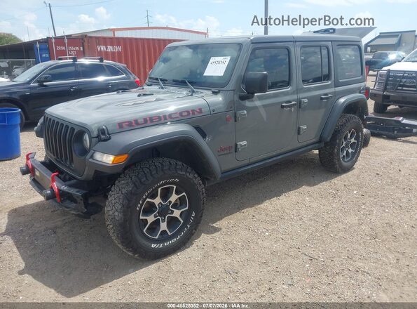 1C4HJXFN1MW747122 2021 JEEP WRANGLER UNLIMITED Gray წინა მარცხენა ხედი სამი მეოთხედიდან