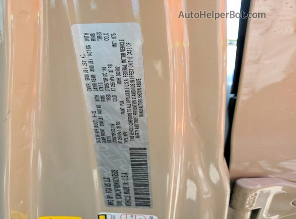 1C4HJXFN8NW249503 2022 JEEP WRANGLER Brown Вид наклейки з VIN-кодом
