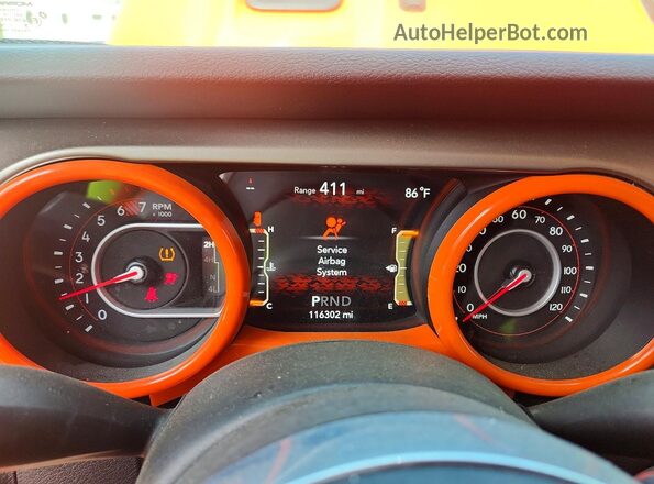 1C4HJXFNXKW513039 2019 JEEP WRANGLER Orange Вид щитка приладів