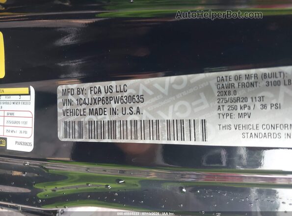 1C4JJXP68PW630635 2023 JEEP WRANGLER Black ძრავის განყოფილების ხედი