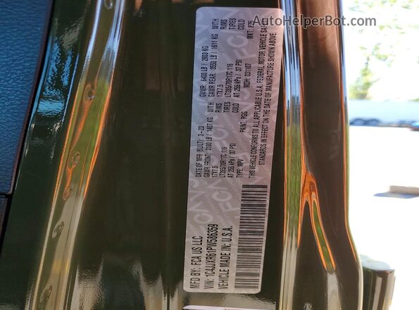 1C4JJXR61PW586359 2023 JEEP WRANGLER Зеленый Вид наклейки с VIN-кодом