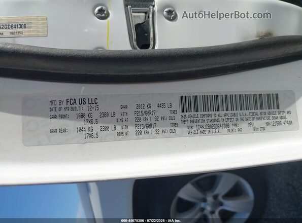 1C4NJCBA2GD641308 2016 JEEP COMPASS White Вид підкапотного простору