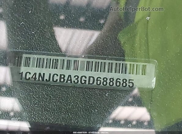 1C4NJCBA3GD688685 2016 JEEP COMPASS Серый Вид подкапотного пространства