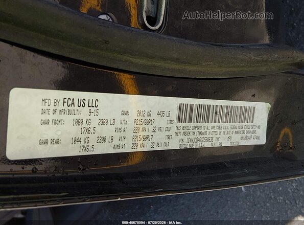 1C4NJCBA6GD560635 2016 JEEP COMPASS Black Вид підкапотного простору