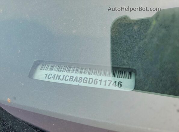 1C4NJCBA8GD611746 2016 JEEP COMPASS Белый Вид наклейки с VIN-кодом