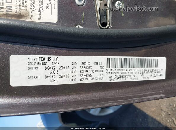 1C4NJCBA9GD633982 2016 JEEP COMPASS Gray Engine compartment view