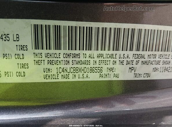 1C4NJCBBXHD186556 2017 JEEP COMPASS Серый Вид подкапотного пространства
