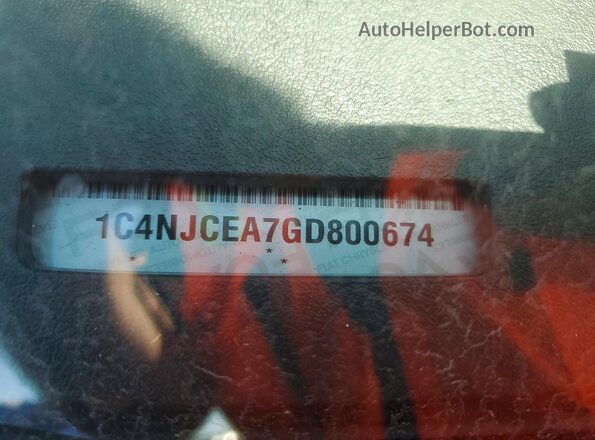 1C4NJCEA7GD800674 2016 JEEP COMPASS Blue Vista de la etiqueta del VIN